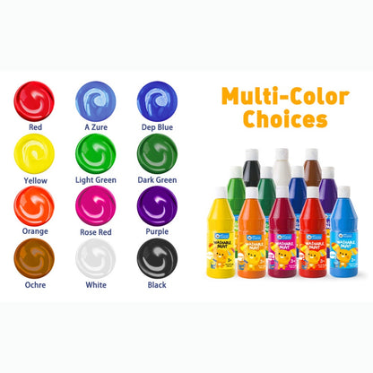 Jar Meló - Washable Paint Set for Kids - Non-Toxic Tempera Paint - 12 x 500ml