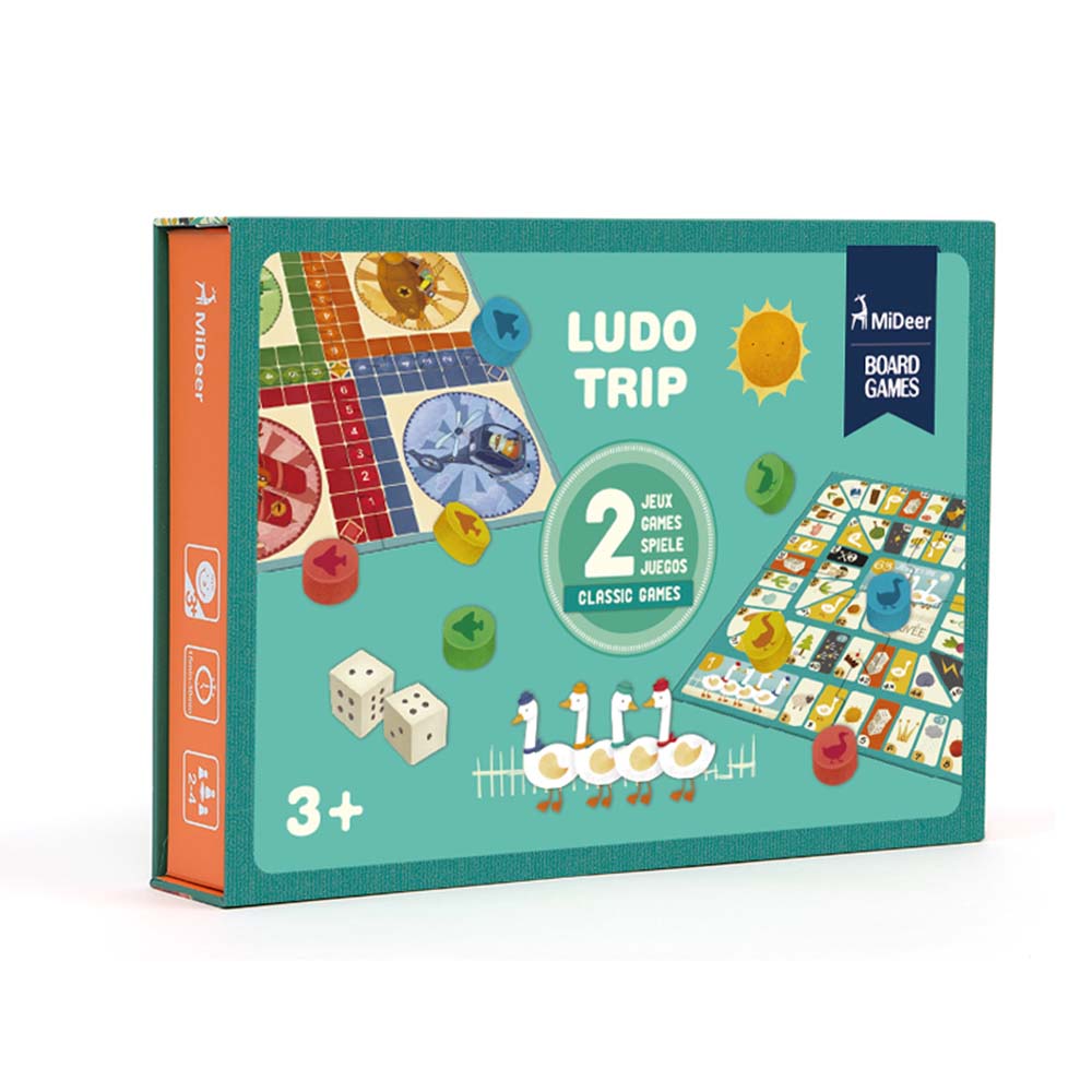 Mideer - Board Game 2-Sided - Ludo Trip