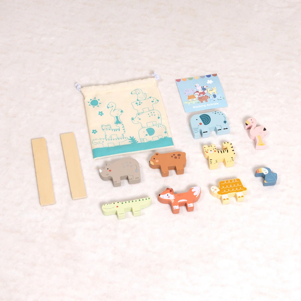 TookyToy - Wooden Stacking Animals Activity Toy