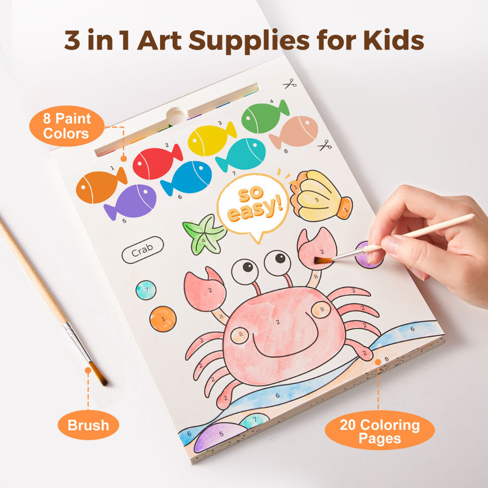 Jar Meló - Watercolour Painting Book - 20 Pages & Paint Brush - Sea Adventure