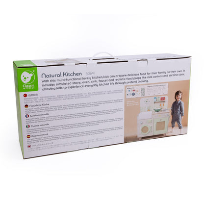Classic World - Pretend & Play - Wooden Natural Kitchen - 16pcs