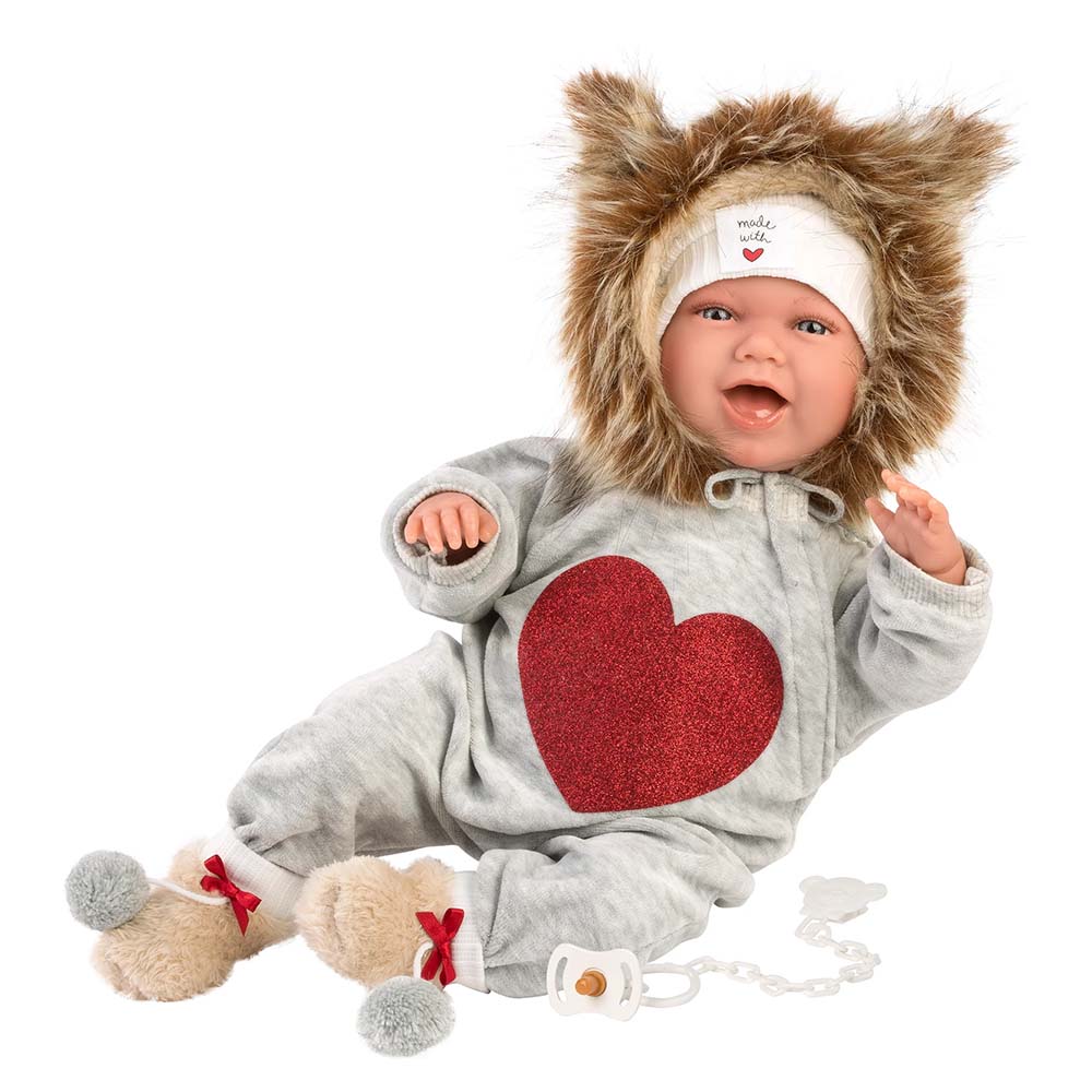 Llorens - Baby Girl Doll With Clothing And Accessories: Mimi Sonrisas Baby With Lion Pijama- 42cm (Laughing Mechanism)
