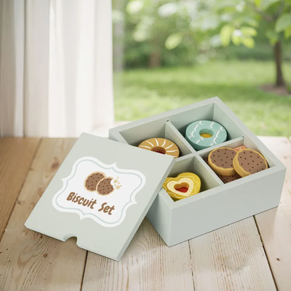 hi Pando - Pretend & Play - Wooden Biscuit Set - 13pcs