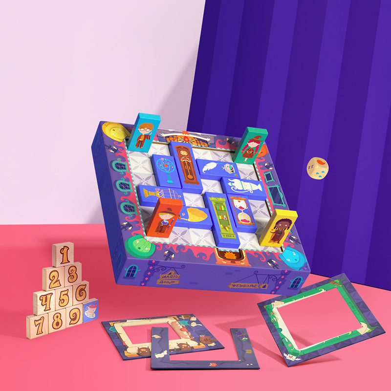 Mideer - 6 In 1 Magnetic Boardgame - Challenge The Magic House