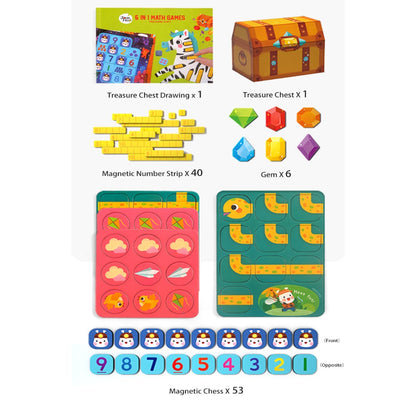 Jar Meló - Magnetic Maths Games 6-in-1 Set - Educational Number Skills Toy for Kids