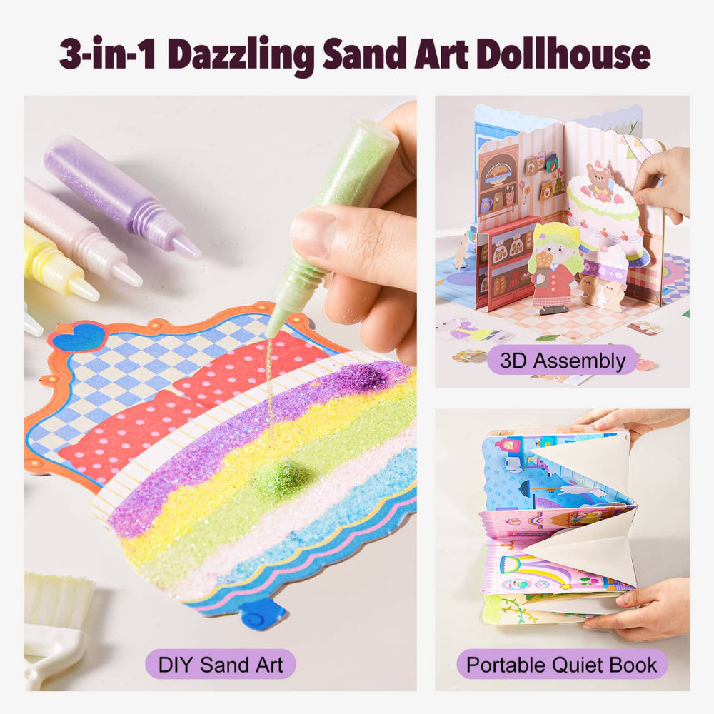 Jar Meló - Paper Craft Dollhouse & Glittery Sand Art Kit