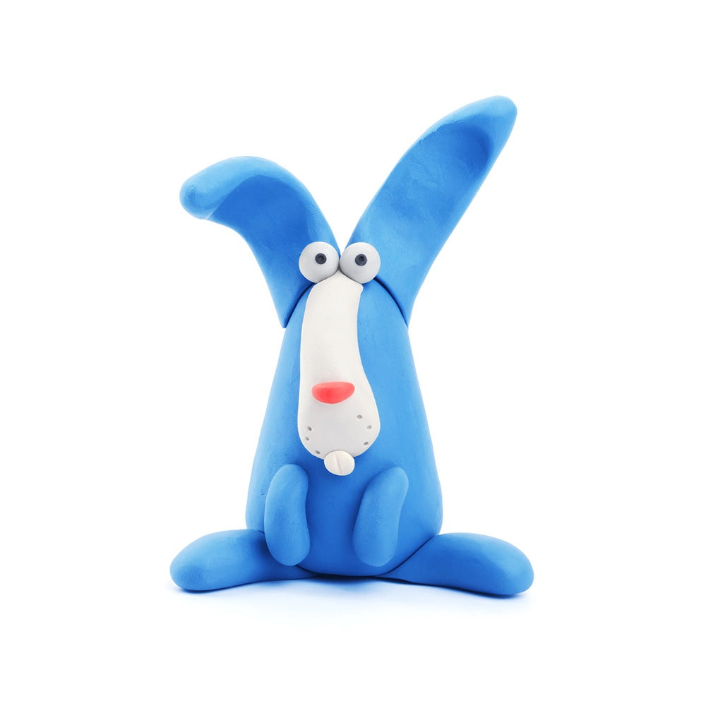 Hey Clay - Modelling Air-Dry Clay with Fun Interactive App - Piggy, Horse, Rabbit, Series Animals, 6 cans