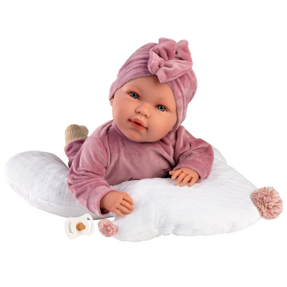Llorens - Baby Girl Doll with Clothing & Sleeping Cushion: Abril - 42cm