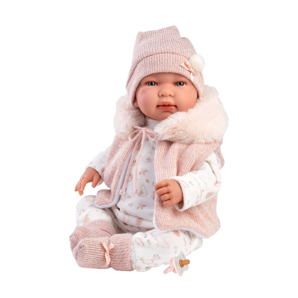 Llorens - Newborn Baby Girl Doll with Crying Mechanism & Clothing: Tina - 44cm
