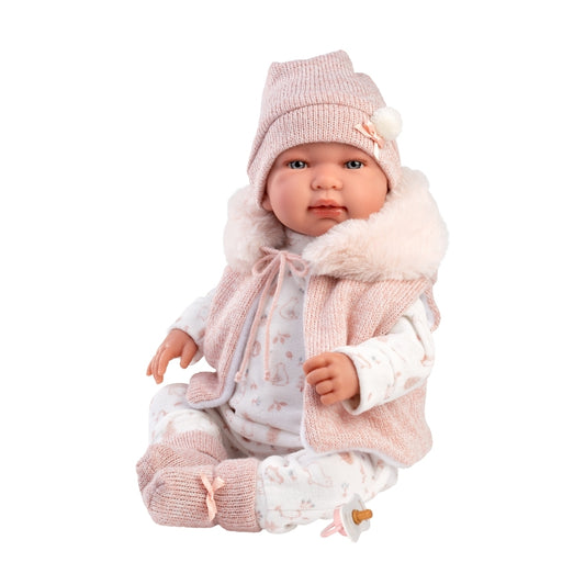 Llorens - Newborn Baby Girl Doll with Crying Mechanism & Clothing: Tina - 44cm