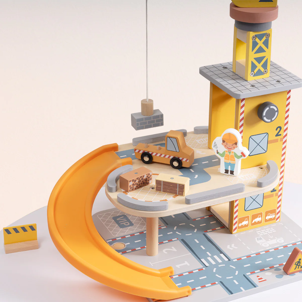TookyToy - Pretend Play Port Crane Toy Set - 24 Pieces