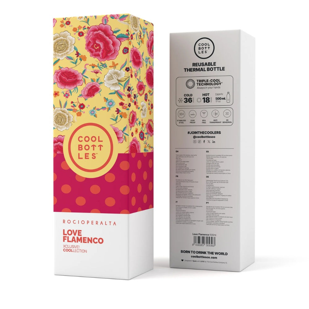 Cool Bottles - Triple-Insulated Water Bottle - Love Flamenco 500ml
