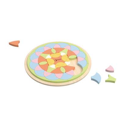 Classic World - Flower Mandala Wooden Block Puzzle - 70 Pieces