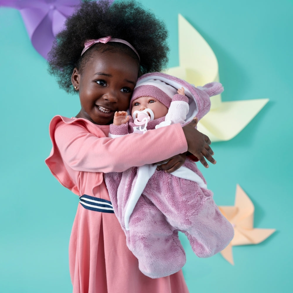Llorens - Baby Girl Doll with Crying Mechanism, Clothing & Sleeping-bag: Mimi - 42cm