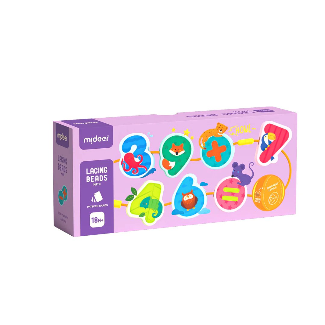 Mideer - Lacing Beads Numbers & Animals - Threading Activity for Kids