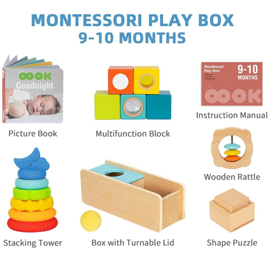 TookyToy - Montessori Activity Box Baby Playset - 9-10 Months