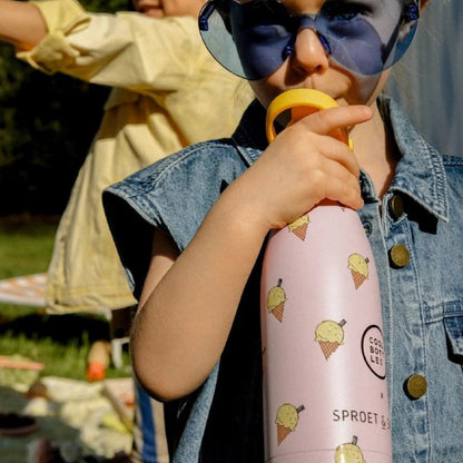 Cool Bottles - Kids Triple-Insulated Water Bottle - SPRT & Pink Scoop 350ml