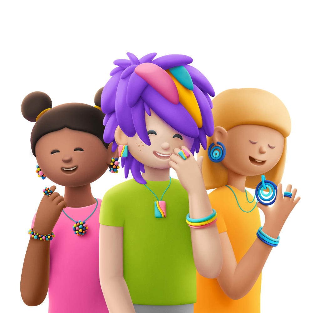 Hey Clay - Modelling Air-Dry Clay with Fun Interactive App - Vivid Accessories, series Bijou, 8 cans
