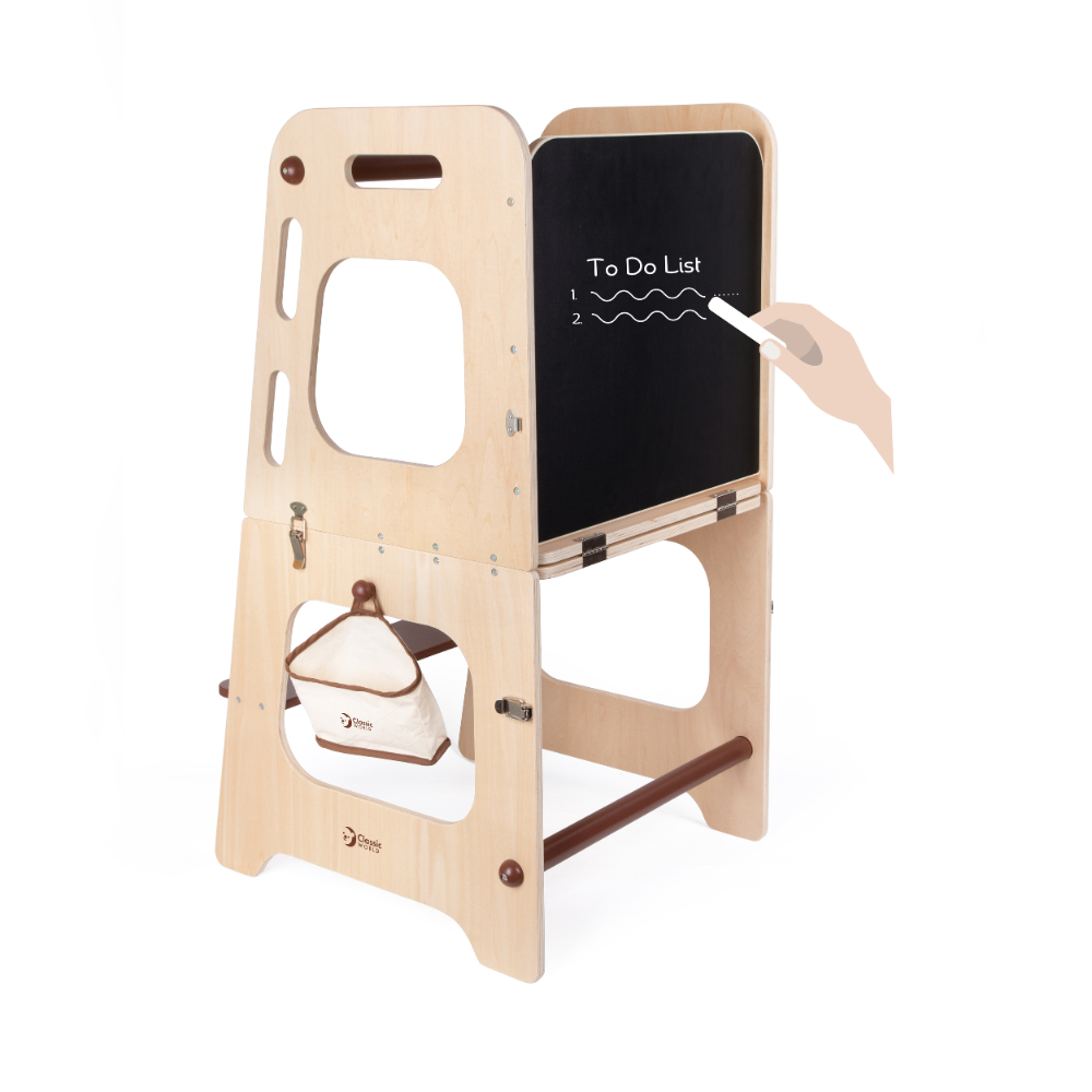 Classic World - 3-in-1 Convertible Helper Tower - Wooden Learning Tower - 48.5 x 51 x 90cm