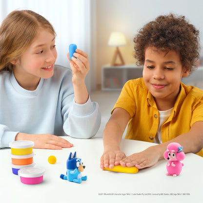 Hey Clay - Modelling Air-Dry Clay with Fun Interactive App - Bingo, Bluey Series, 5 cans