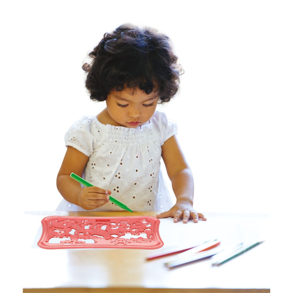Quercetti - Farm Stencil Art Set - Animal Drawing & Colouring Activity for Kids
