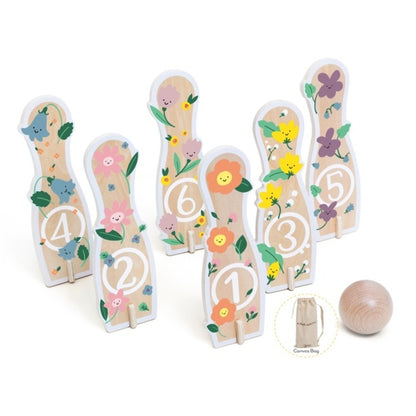 Classic World - Flower Bowling - Wooden Game - 14pcs