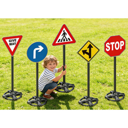Pretend & Play Road Signs Set of 5 - Road Safety Role-Play Accessory