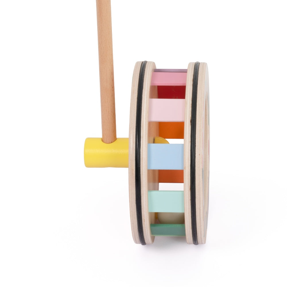 Classic World - Pull & Push Toy - Wooden Rainbow Roll