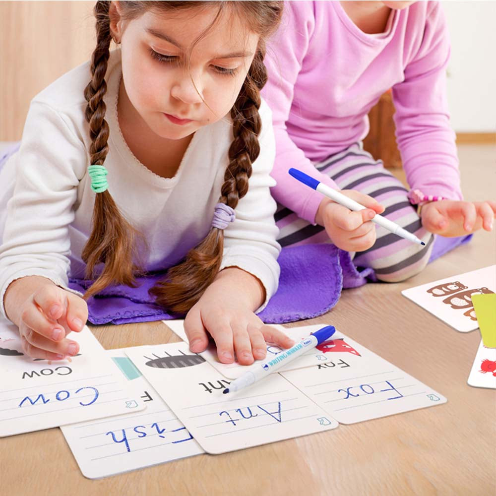 Mideer - Write & Wipe Cards: Words - Reusable Learning Cards for Kids
