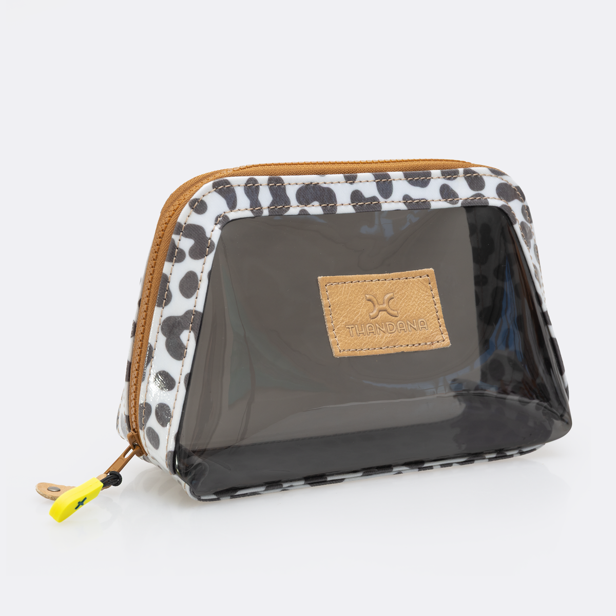 Thandana Jelly Clear View Beauty Case BLACK - Cheetah - White