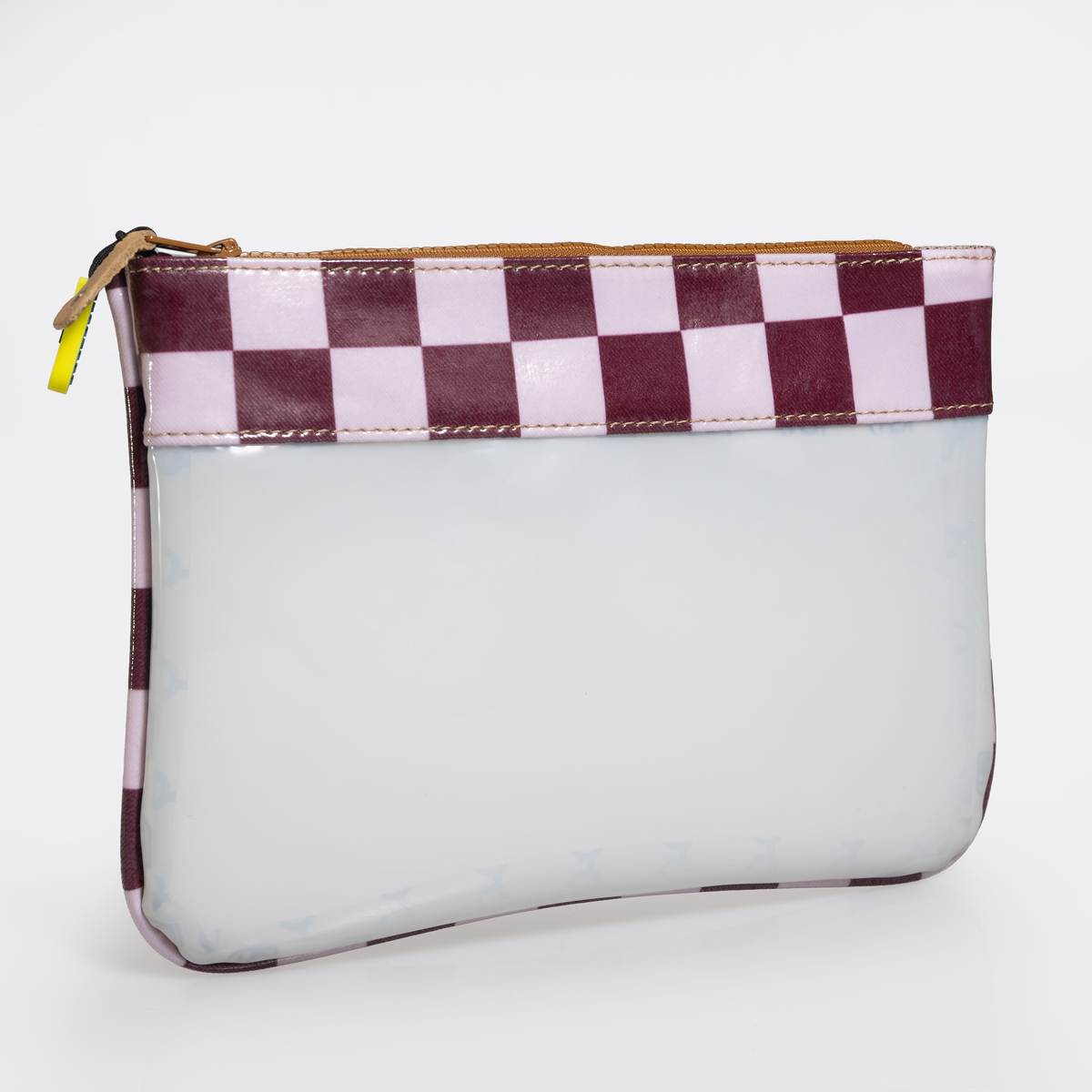 Thandana Jelly Clear View Essentials Pouch WHITE - Checkmate - Cherry