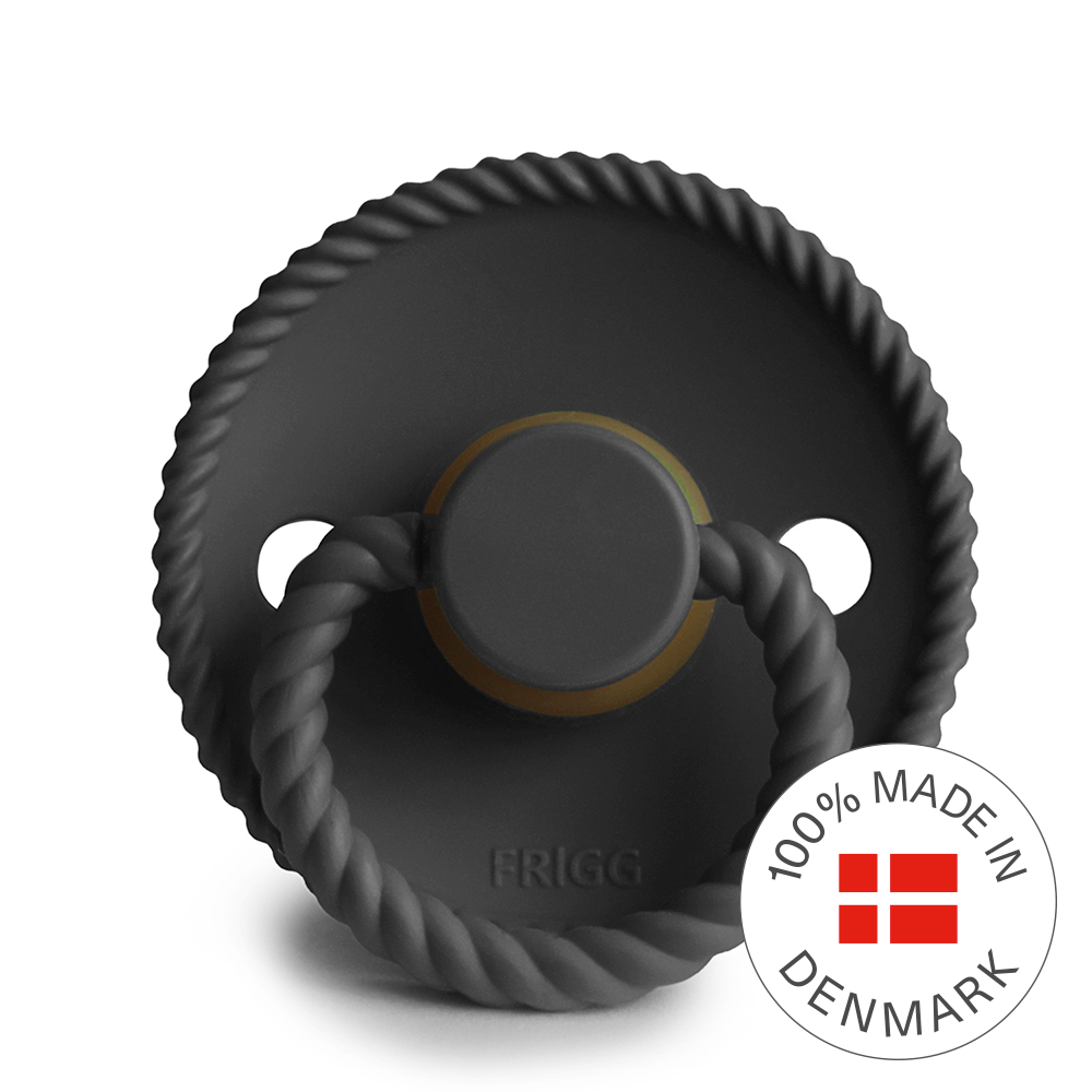 Frigg Rope - Round Latex Pacifier - Jet Black