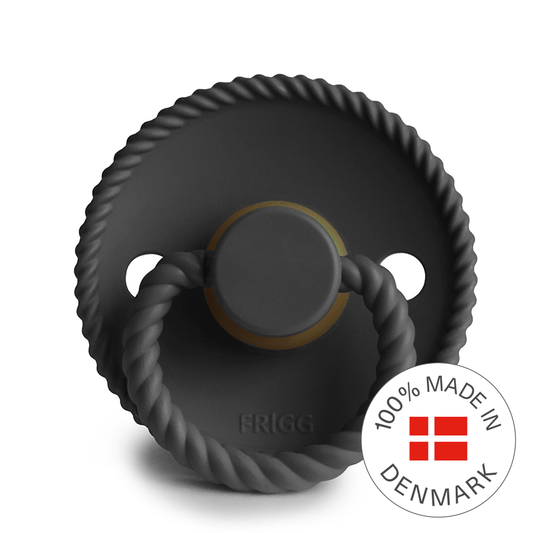 Frigg Rope - Round Latex Pacifier - Jet Black