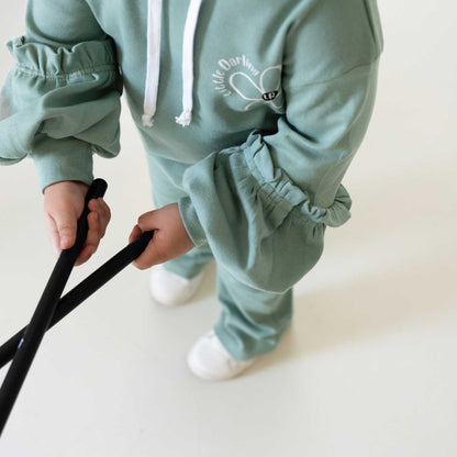 Lullaby Rock Bubble Pop Sage Set – Little Darling Hoodie & Pants Set - Motherhood