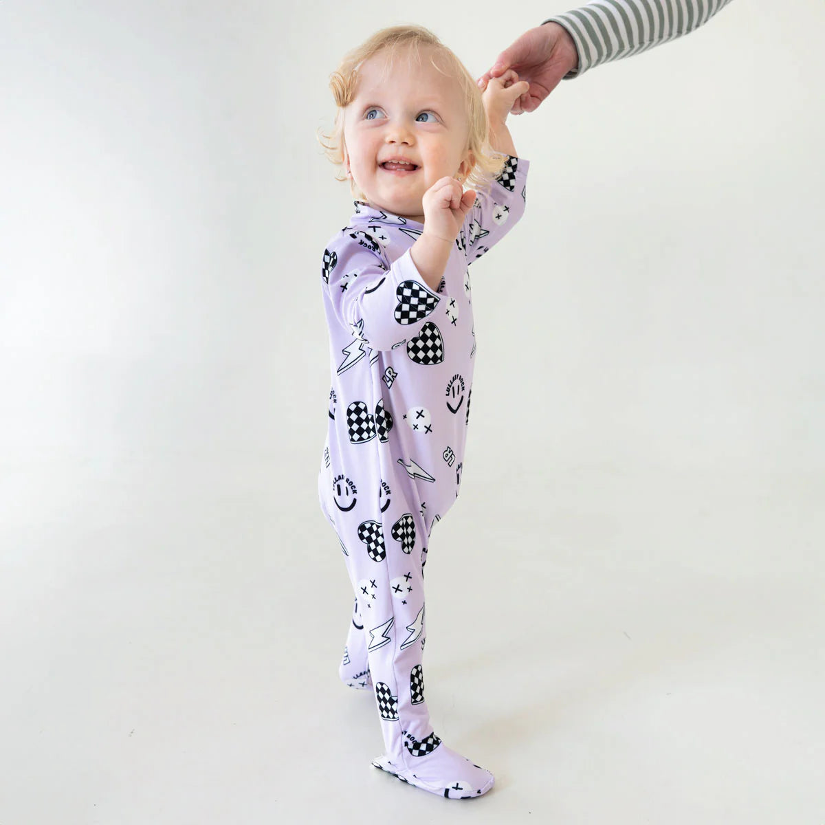 Lullaby Rock Good Vibes Only Onesie Lilac – Footed Baby Onesie - Motherhood