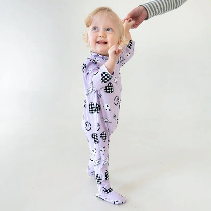Lullaby Rock Good Vibes Only Onesie Lilac – Footed Baby Onesie - Motherhood