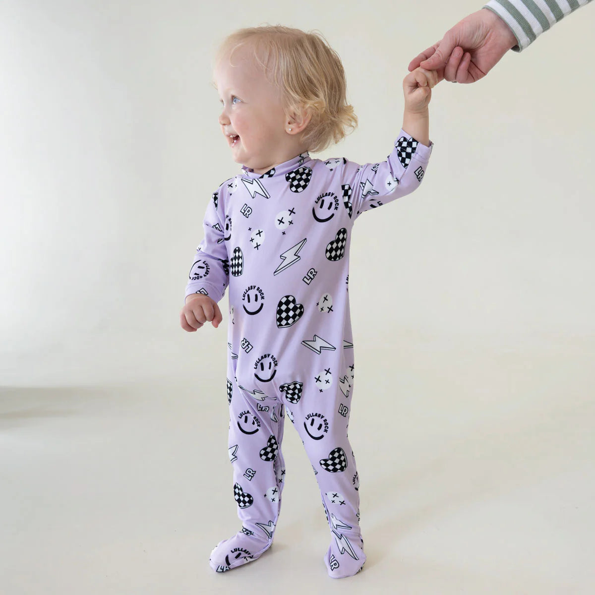 Lullaby Rock Good Vibes Only Onesie Lilac – Footed Baby Onesie - Motherhood