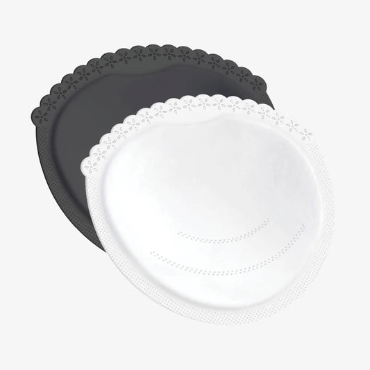 Difrax LOVI - Nursing Breast Pads - 40 items white/black