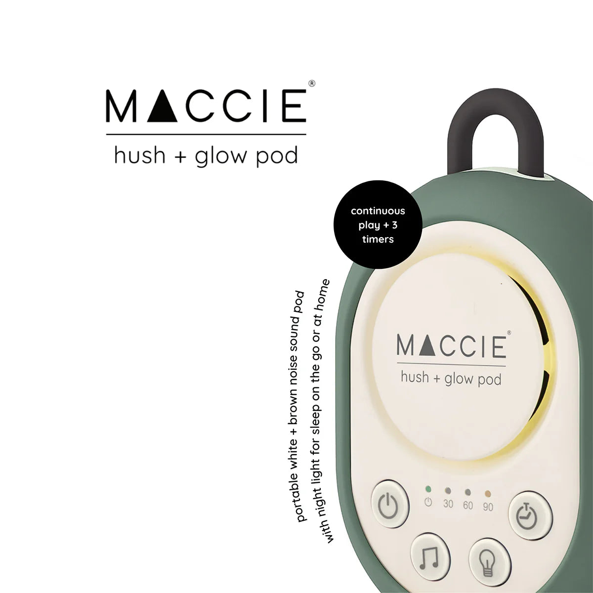 Maccie Hush + Glow Pod – Portable White Noise Machine for Baby Sleep - Motherhood