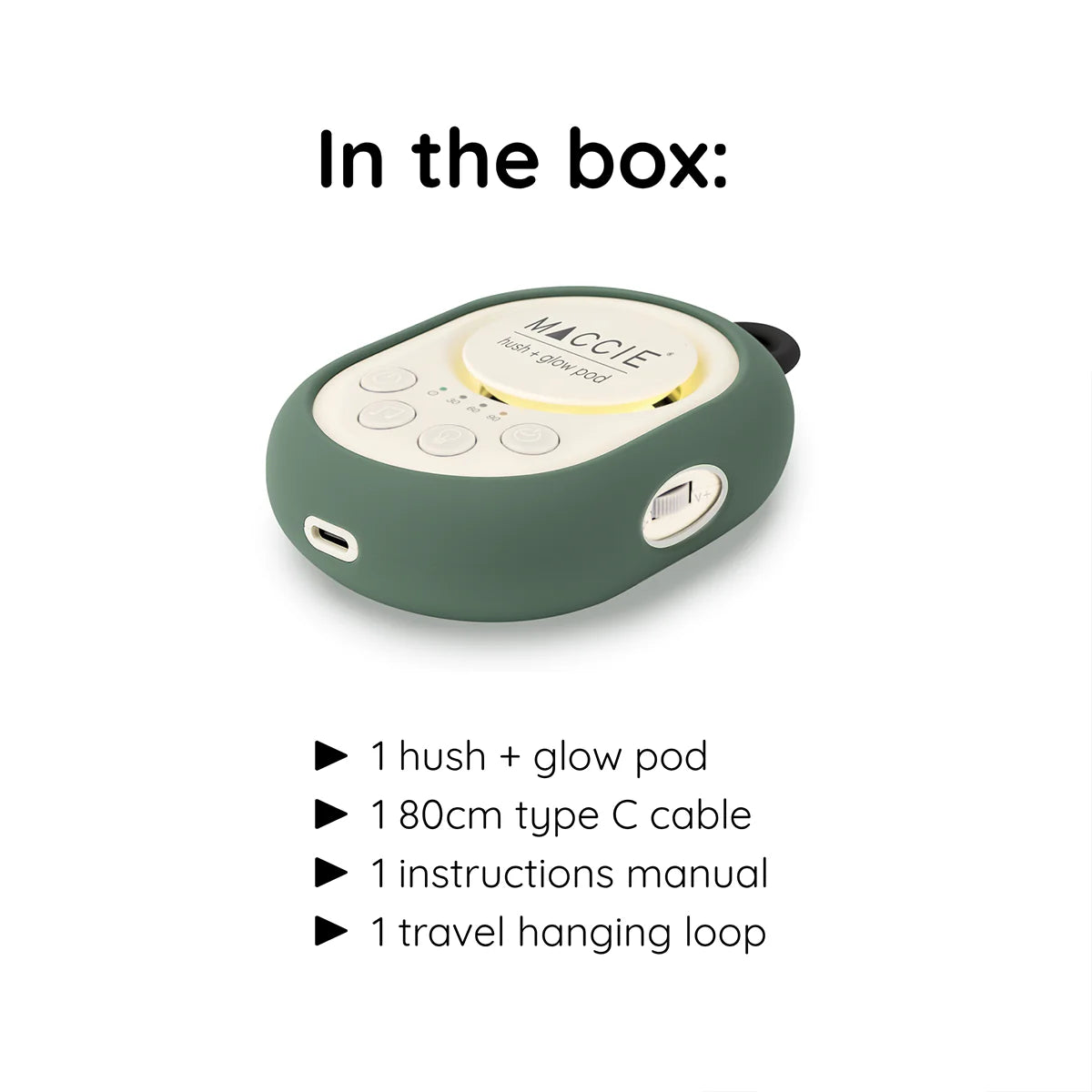 Maccie Hush + Glow Pod – Portable White Noise Machine for Baby Sleep - Motherhood