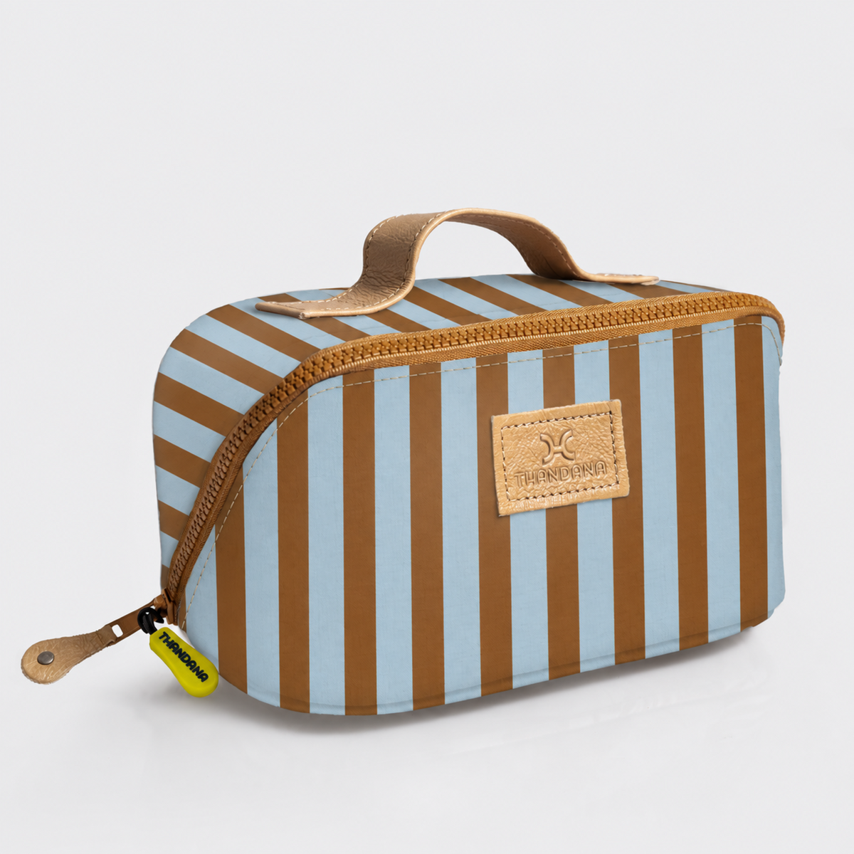 Thandana Side Mouth Maxi Vanity Bag Coastal Stripe - Blue