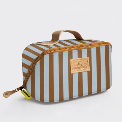 Thandana Side Mouth Maxi Vanity Bag Coastal Stripe - Blue