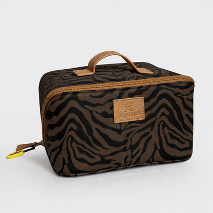 Thandana Side Mouth Maxi Vanity Bag Nomad Stripe - Coffee