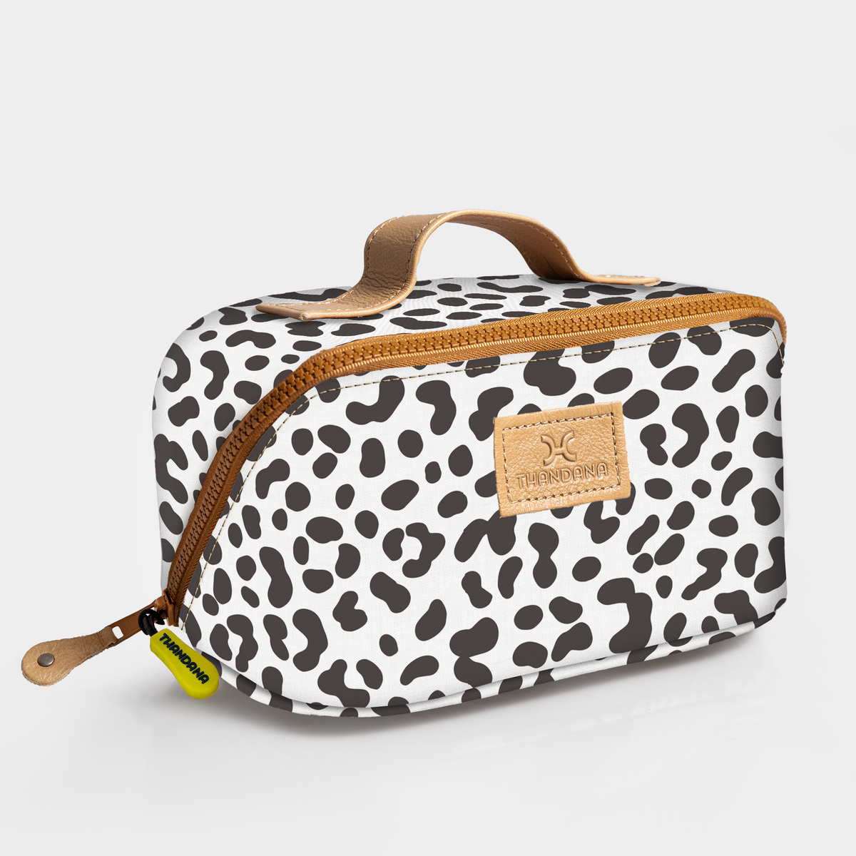 Thandana Side Mouth Maxi Vanity Bag Cheetah - White